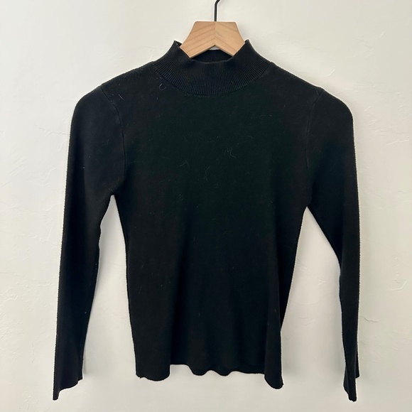 Black Ribbed Mock Turtleneck - Picture 1 of 1